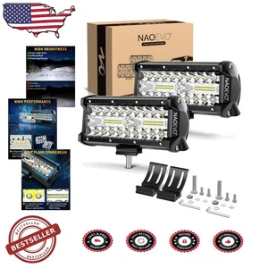 240W 7" LED Light Bars 24000LM Waterproof Spot Flood Combo - Foto 1 di 11