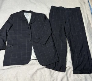 Vintage 70er Jahre EJF No Brand schwarz karierter Blazer und Hose 38 Bundweite und 46 GR - Bild 1 von 22