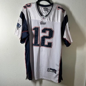 New England Patriots Tom Brady #12 Reebok weiß genäht NFL Trikot 56 Authentic - Bild 1 von 15