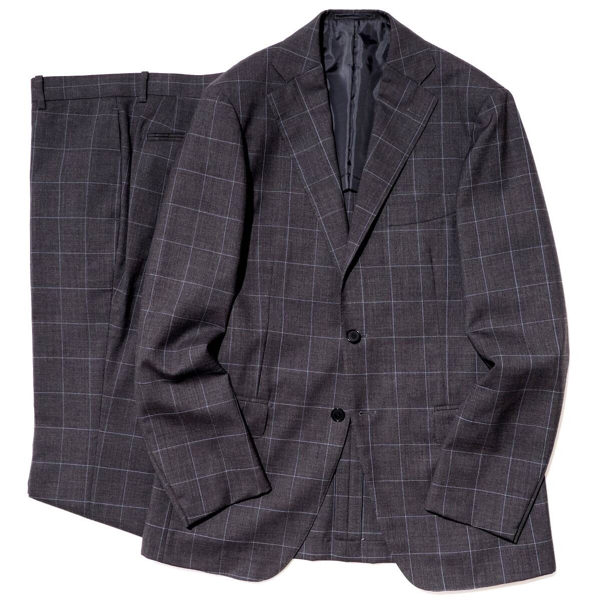 スーツ RING JACKET double suit set up gray 46 Ring Jacket 2 Pieces Suit Wool Gray Stripe Men 46 Made in