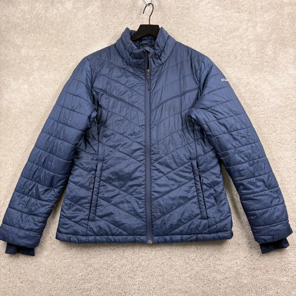 Chaqueta Columbia Puffer Mujer Talla Grande Azul Cremallera Completa Omni-Calor Foto 1 de 4