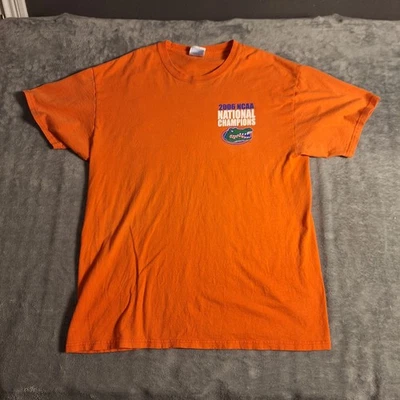 Vintage Florida Gators T-Shirt Large Orange 2006 Champs Never Forget First Time  - Image 1 of 4