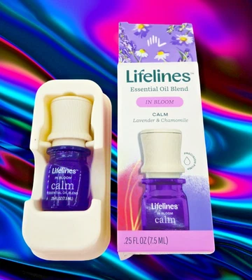 Mezcla de aceites esenciales Lifelines - En flor CALMA lavanda y manzanilla 0,25 oz NUEVO Foto 1 de 4
