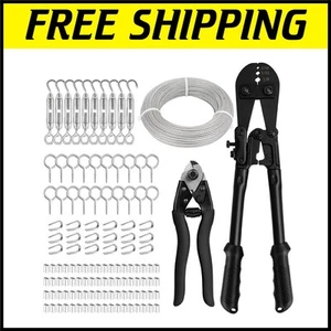 Versatile 150ft 1/8 Stainless Steel Cable Kit for Deck Railing & Hanging Lights - Picture 1 of 11
