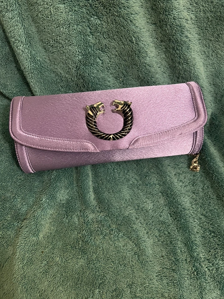 Raro Bolso sin asas Bijoux Terner Lila Cabeza de Tigre Cadena Plateada Nuevo con etiquetas Foto 1 de 4
