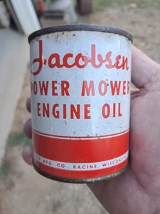 Aceite de motor Jacobsen Power Mower de colección lata de aceite de 8 oz. Completo. - Imagen 1 de 6