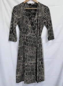 Vintage Studio M Women’s XS Geometric Print Wrap Dress V-Neck Knee Length - Picture 1 of 9