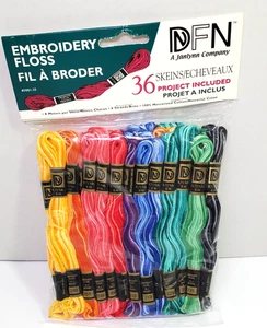 Janlynn DFN Embroidery Floss Pack of 36 Variegated Skeins Cotton 3001-35 NOS - Picture 1 of 4