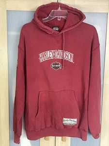 Harley Davidson Hoodie Sweatshirt Erwachsene L Rot Biker Distressed Moto Freizeit Herren - Bild 1 von 5