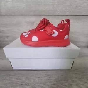 Scarpe bambino Clarks Disney Minnie Mouse taglia 6,5 G EU 23 fiocco rosso nuove - Foto 1 di 10