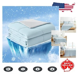Cooling Comforter Twin Size - Breathable & Soft Summer Blanket for Hot Sleepers - Picture 1 of 12