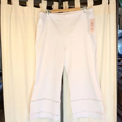 Calça Nanette Lepore nova com etiquetas corte rayon ilhós perna larga XL praia - Imagem 1 de 4