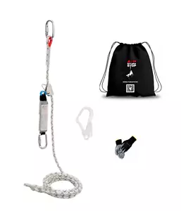 Höhensicherung 10m Absturzsicherung Seil inkl Seilbremse Falldämpfer + Karabiner - Picture 1 of 5