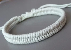 Bracelet amitié mixte unisexe en 100 % coton blanc - Imagen 1 de 2
