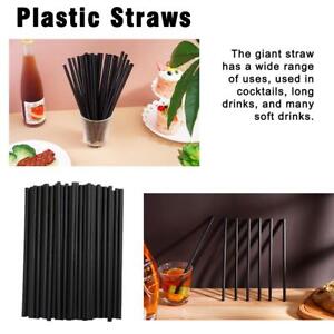 100X Flexible Drinking Straws Plastic Straws in Various Black X6O3