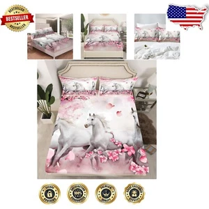 Comfortable Full Microfiber Horse Bedding Set with 2 Pillowcases - Kids & Teens - Picture 1 of 8