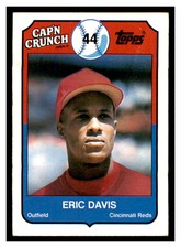 1989 Topps Cap'n Crunch #13 ERIC DAVIS Cincinnati Reds ~F7DD