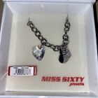Authentic Miss Sixty - Crystal Heart Sterling Silver  Bracelet -brand New In Box