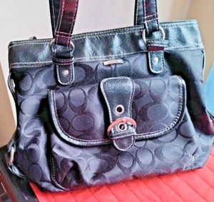 Goldcrest Handbag / Shoulder Bag, Black, Leather & Fabric - Picture 1 of 15
