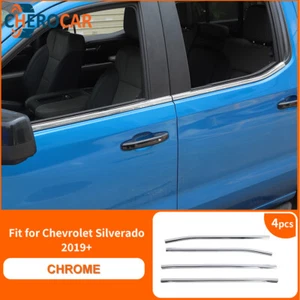 4x Chrome Window Bottom Sill Cover For Chevy Silverado GMC Sierra 2019+ Exterior - Picture 1 of 19