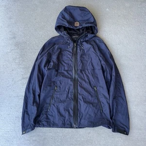 mackage mens hoded full zip nylon lightweight jacket navy size 38/ M - Picture 1 of 7