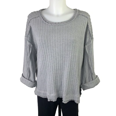 Miss Me Women's Wide Eyed Mock Neck Top Size Medium Waffle Knit Thermal - Image 1 of 4