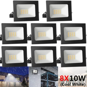 8X 10W LED Floodlight Spot Light Security Flood Lights Outdoor Garden Lamp IP65 - Picture 1 of 9
