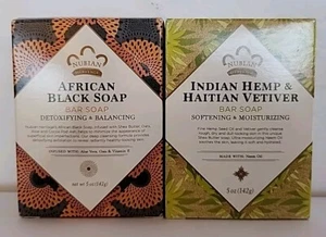 2 Nubian Heritage Haitian Vetiver & African Black Soap Moisturizing Bar 5oz - Picture 1 of 4