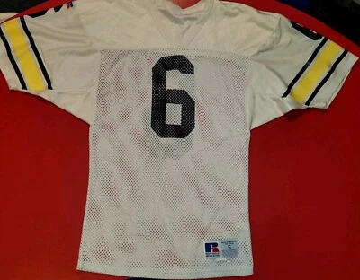 Camiseta deportiva blanca de colección 1993 Russell Athletic Michigan Wolverine Tyrone Wheatley S Foto 1 de 4