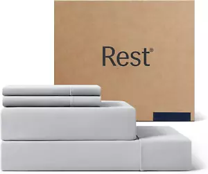 ® Evercool®+ Cooling Sheet Set, Full Size, Light Gray, Breathable Bed Sheets for - Picture 1 of 6