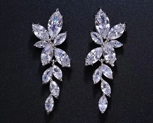 Beautiful Silver tone “ Diamond “ Drop Earrings - Picture 1 of 1