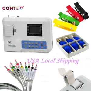 FDA Digital 1 Channel 12-Lead ECG machine EKG Electrocardiograph US Stock 100G - Picture 1 of 12