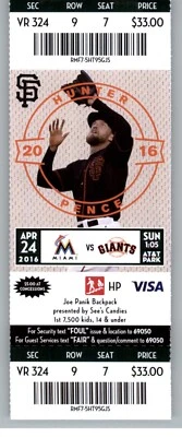 Boleto Marlins vs Gigantes de San Francisco 24/04/2016 Giancarlo Stanton HR#185., Foto 1 de 2