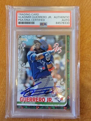 2019 Topps SP Variation Candy Cane Bat #HW167 Vladimir Guerrero Jr Auto/Cert. - Image 1 of 2