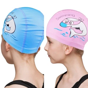 with PU Coating Cartoon Pattern, Soft Swimming Cap for Child, Kids, Boys, Girls - Picture 1 of 10