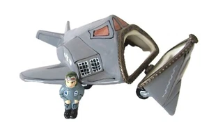 Military Stealth Fighter Plane Ceramic Hinged Trinket Box with Pilot Vintage - Picture 1 of 7