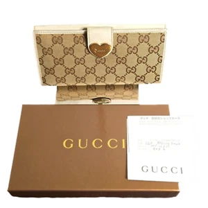 GUCCI Guccisima GG Tan and Cream With Gold Snap Closure Box included EUC - Picture 1 of 14