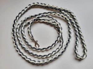 Paracord Braided Leash Lead 6 ft (Gray & White) Puppy Cat Sm to Med Dog - Picture 1 of 6