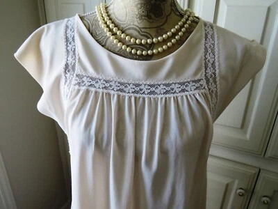 Camisón largo años 80 de Neiman Marcus - Talla M - Camisón beige rosa pálido Foto 1 de 4