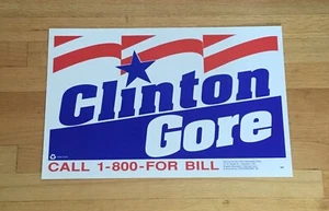 Cartel cartel cartel cartel oficial de campaña del vicepresidente del presidente de Bill Clinton Al Gore 1992 - Imagen 1 de 2