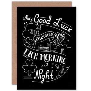 Zitat Motivation Irish Good Luck Toast Blanko Grußkarte mit Umschlag - Bild 1 von 4
