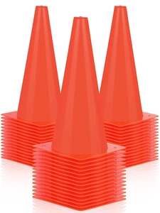 24 Pieces Traffic Cones, 12 Inches Cone Markers, Plastic Construction Safety - Picture 1 of 12