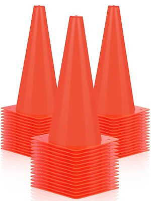 24 Pieces Traffic Cones, 12 Inches Cone Markers, Plastic Construction Safety  - Image 1 of 4
