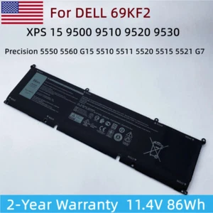 86Wh 69KF2 Battery for Dell G7 15 7500 G15 5510 5511 5515 5520 5521 XPS 15 9500 - Picture 1 of 6