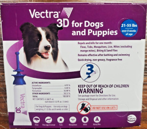 VECTRA 3D for Dogs 21-55 lbs. 3 Doses Brand New!!!