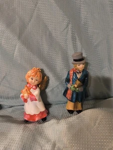 Vintage Paper Mache Christmas Figurines 2 Pieces - Picture 1 of 12