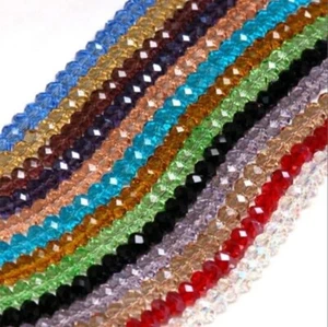 flache runde Rondelle Kristall Glasperlen 4x3, 6x4 / 100, 8x6, 10x8, 12x9mm / 68-70 - Bild 1 von 22
