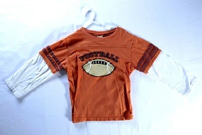 Camiseta de fútbol naranja Gymboree para niños talla 4T 100 % algodón manga larga Foto 1 de 4