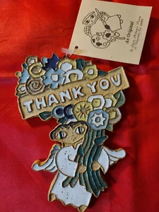 New VTG 1981 St Andrew's Priory handcrafted stoneware pottery thank you angel - Picture 1 of 9