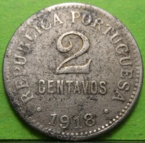 Rara, PORTUGAL, 2 Centavos, 1918, MBC, Hierro. - Imagen 1 de 2